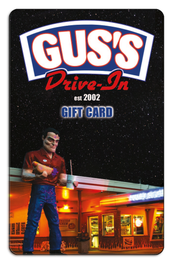 gus's drive in logo on a background image of the drive in